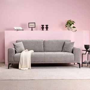 ספה תלת מושבית 220 ס"מ בגוון אפור דגם METROPOL