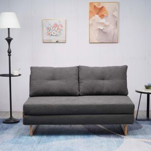 ספה 150 ס"מ נפתחת למיטה מרופדת בד קורדרוי דגם לילך בגוון אפור