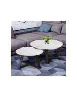 זוג שולחנות לסלון דגם נפטון גוון שלג