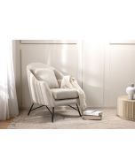 כורסא בד בגוון קרם דגם סינגל