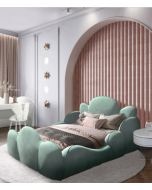 מיטת יחיד דגם עננים בגוון ירוק