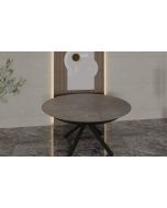 שולחן פינת אוכל עגול נפתח דמוי שיש דגם גרניט מוזהב