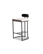 כסא בר בד בגוון אפור שחור דגם CIRCLE