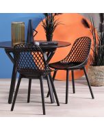 כסא פינת אוכל שחור פלסטיק קשיח דגם KLILO