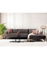 ספה פינתית 300 ס"מ ימין בד בגוון אפור כהה דגם הינדי