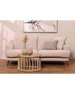 ספה דו מושבית 195 ס"מ בד בגוון מוקה דגם קולינס