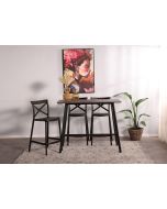 כסא בר שחור משענת גב פלסטיק קשיח דגם XISO