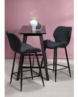 כסא בר שחור משענת גב בד פשתן דגם NITO