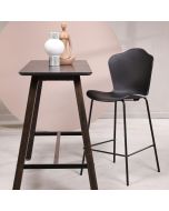 כסא בר שחור פלסטיק קשיח משענת גב דגם FLOW