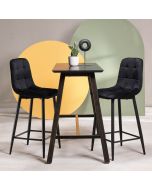 כסא בר שחור בד קטיפה דגם BLOKI