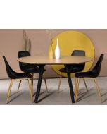 שולחן אוכל נפתח קוטר 110 ס"מ בגוון טבעי דגם +ARKA