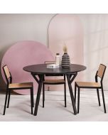 שולחן אוכל נפתח קוטר 110 ס"מ בגוון שחור דגם +ARKA