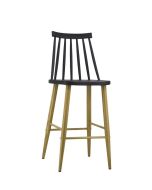 כסא בר פלסטיק שחור משענת גב דגם ASTONO