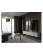 סט מזנון רוחב 1.8 מטר וזוג שולחנות לסלון קולקציית שיש אפור