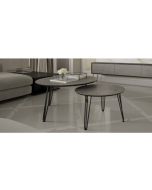 זוג שולחנות סלון קולקציית בטון כהה