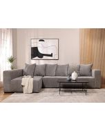 ספה פינתית 300 ס"מ שמאל בד אפור דגם בוקסי