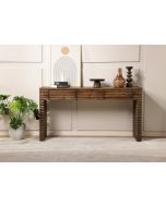 קונסולה 3 מגירות 160 ס"מ עץ אשוח בגוון חום כהה דגם סטפס