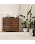 שידה 2 דלתות 96 ס"מ עץ אשוח בגוון חום כהה דגם סטפס