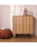 שידה 2 דלתות MDF ופורניר אלון בגוון טבעי דגם קיוב