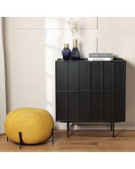 שידה 2 דלתות MDF ופורניר אלון בגוון שחור דגם קיוב