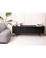 מזנון 160 ס"מ 3 דלתות MDF ופורניר אלון בגוון שחור דגם קיוב