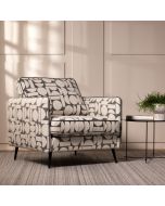 כורסא בד בגוון שחור/לבן דגם צ'קרס