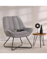 כורסא בד בגוון אפור דגם גרוב