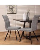 כסא פינת אוכל בד בגוון אפור כהה דגם קנולי