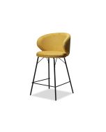 כסא בר בד בגוון צהוב חרדל דגם מינימל