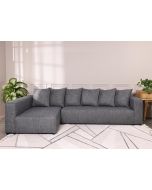 ספה פינתית 300 ס"מ בוקסי שמאל בד בגוון כחול ג'ינס