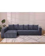 ספה פינתית 300 ס"מ בוקסי שמאל בד בגוון כחול