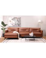 ספה פינתית שמאל 315 ס"מ עור בגוון חום דגם סונטה