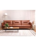 ספה תלת מושבית 285 ס"מ עור בגוון חום דגם סונטה