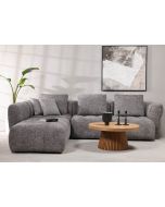 ספה פינתית צד שמאל 291 ס"מ בד בגוון אפור כהה דגם אלקסה