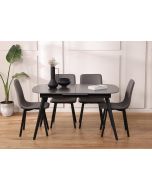 שולחן אוכל נפתח אפור קרמיקה 90*140 ס"מ דגם קומפקט