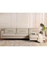 ספה פינתית ימין 315 ס"מ עור בגוון אפור בהיר דגם סונטה