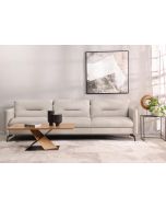 ספה תלת מושבית 285 ס"מ עור בגוון אפור בהיר דגם סונטה