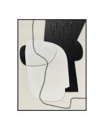 ציור 120*90 ס"מ גוון שחור-לבן דגם רטרו1