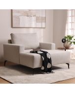 כורסאת שזלונג בד בגוון אבן דגם מקס