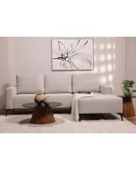 ספה פינתית ימין 240 ס"מ בד בגוון אבן דגם מקס