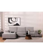 ספה פינתית שמאל 300 ס"מ בד אפור בהיר דגם היידי