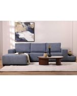 ספה פינתית שמאל 300 ס"מ בד כחול כהה דגם היידי