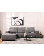 ספה פינתית שמאל 300 ס"מ בד אפור כהה דגם היידי