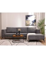 ספה פינתית ימין 300 ס"מ בד בגוון אפור כהה דגם ג'ניס