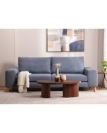 ספה תלת מושבית 243 ס"מ בד בגוון כחול דגם מורדי