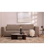 ספה תלת מושבית 260 ס"מ בד בגוון חום דגם ג'ניס