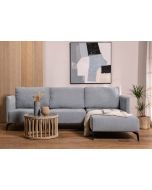 ספה פינתית ימין 240 ס"מ בד בגוון אפור בהיר דגם קווין