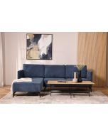 ספה פינתית 240 ס"מ שמאל בד בגוון כחול דגם קווין