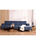 ספה פינתית ימין 270 ס"מ בד בגוון כחול דגם ריילי