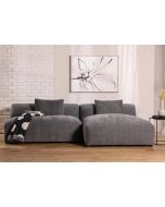 ספה פינתית ימין 145*260 ס"מ בד בגוון אפור כהה דגם פופ